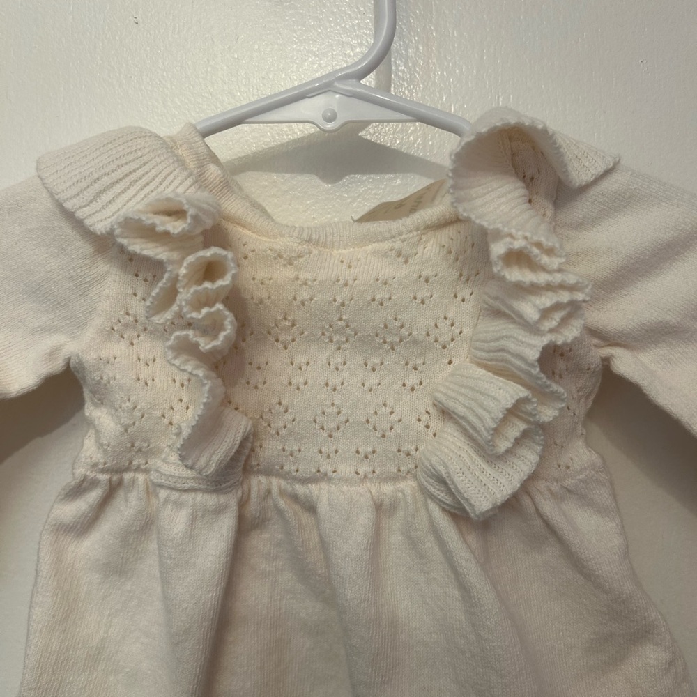 Carter's Cream Ruffled Sweater - Picture 2 of 6